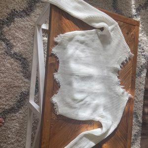 White cropped sweater
